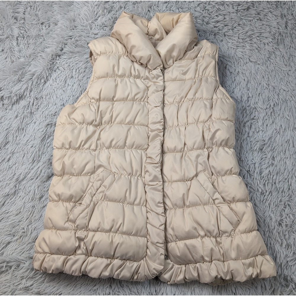 Braetan Vest Womens XL Biege Puffer Pockets Preppy Comfort Zip Up Snaps